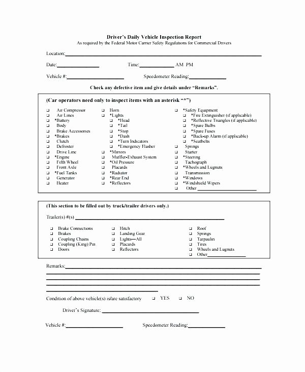 Truck Inspection form Template Best Of Inspection form Template New Home Checklist Word