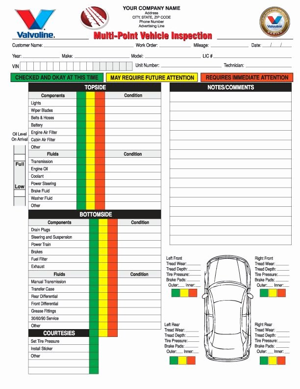 Truck Inspection form Template Elegant 2 Part Multi Point Vehicle Inspection forms Carbonless