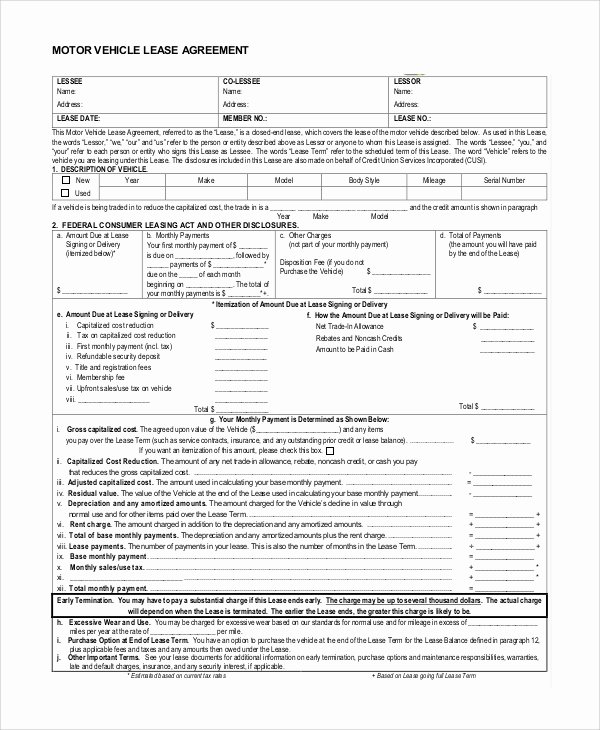 Truck Lease Agreement Template Awesome 9 Sample Lease Purchase Agreements