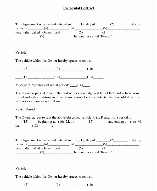 Truck Lease Agreement Template Luxury Car Rental Agreement – 11 Free Word Pdf Documents