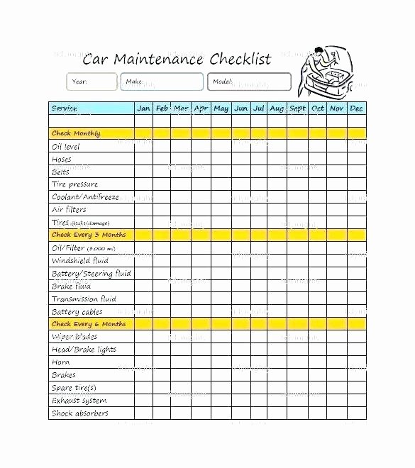 Truck Maintenance Checklist Template Unique Car Service Sheet Template Vehicle Maintenance Log