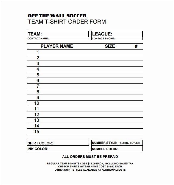 Tshirt order form Template Lovely 26 T Shirt order form Templates Pdf Doc