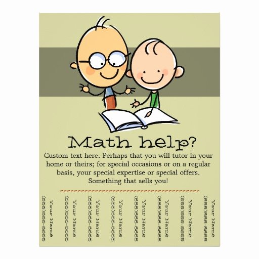 Tutor Flyer Template Free Fresh Tutor Tutoring Math Reading Promo Tear Sheet 8 5&quot; X 11