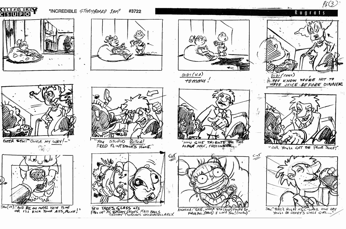 Tv Show Concept Template Unique Rugrats &quot;incredible Storyboard Jam&quot; 1998 Banned In House