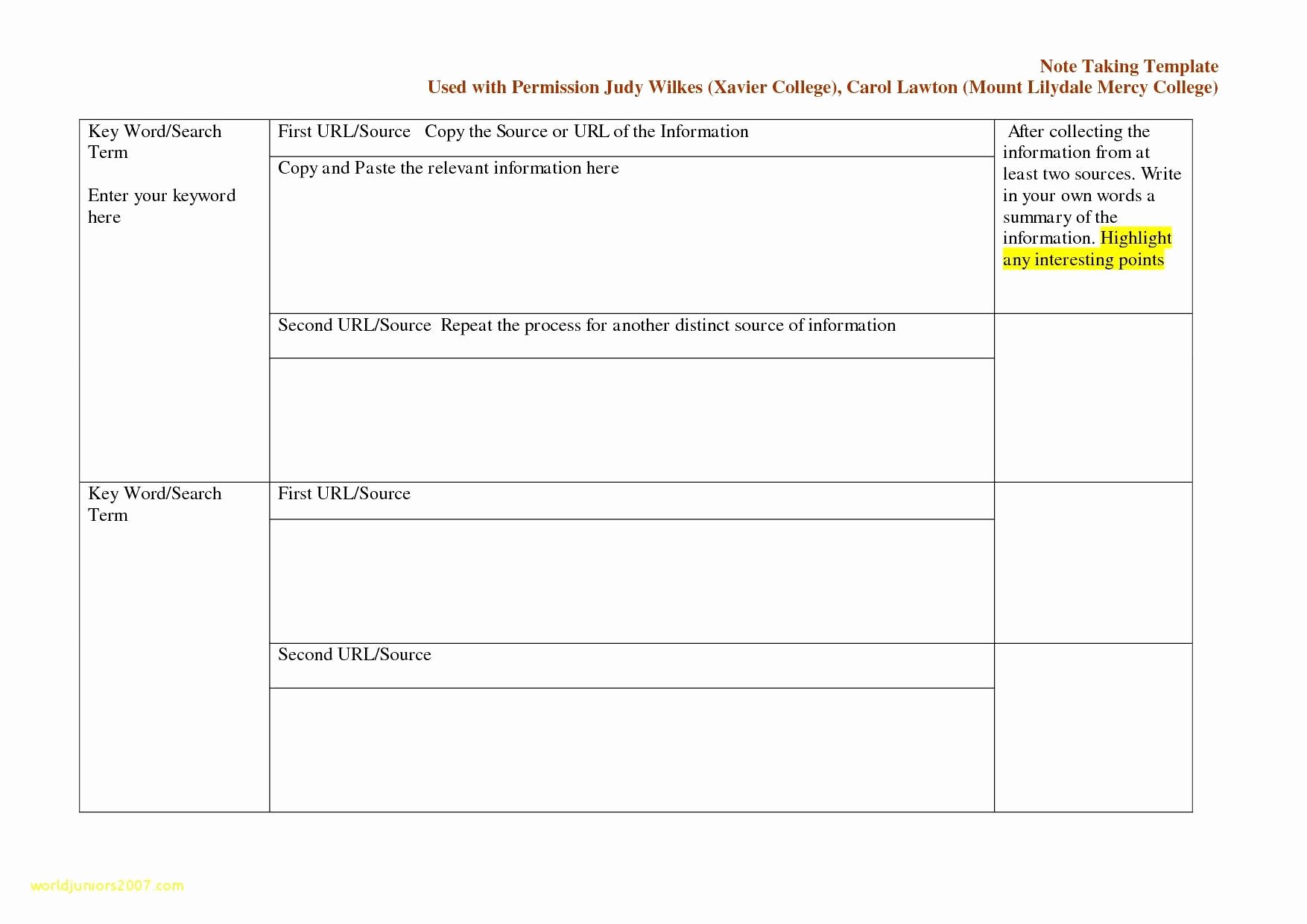 Two Column Notes Template Best Of Best Cornell Notes Template Word