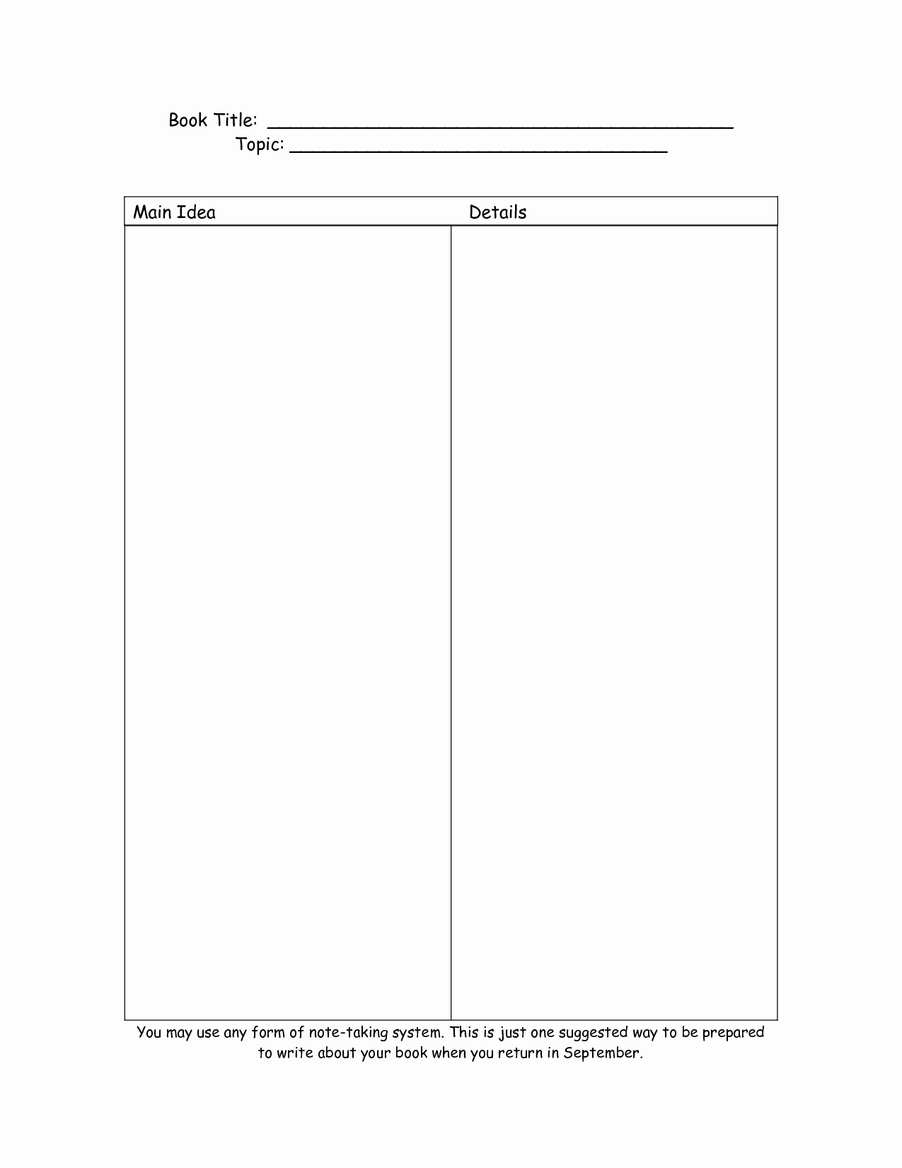 Two Column Notes Template Luxury 7 Best Of Printable Two Column Notes Blank 2