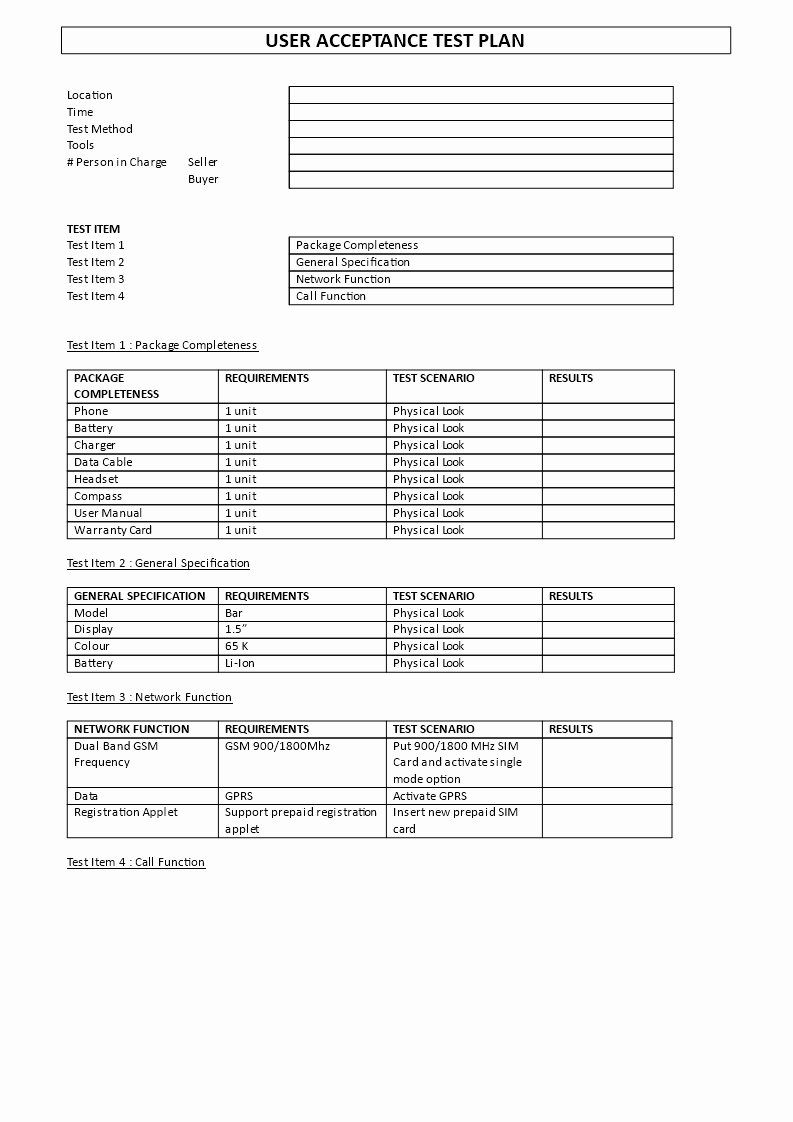 Uat Testing Plan Template Awesome Free Acceptance Test Plan Template