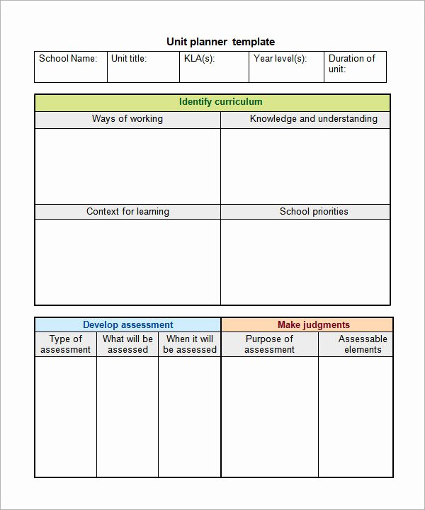 Unit Lesson Plans Template Awesome 12 Sample Unit Plan Templates to Download for Free