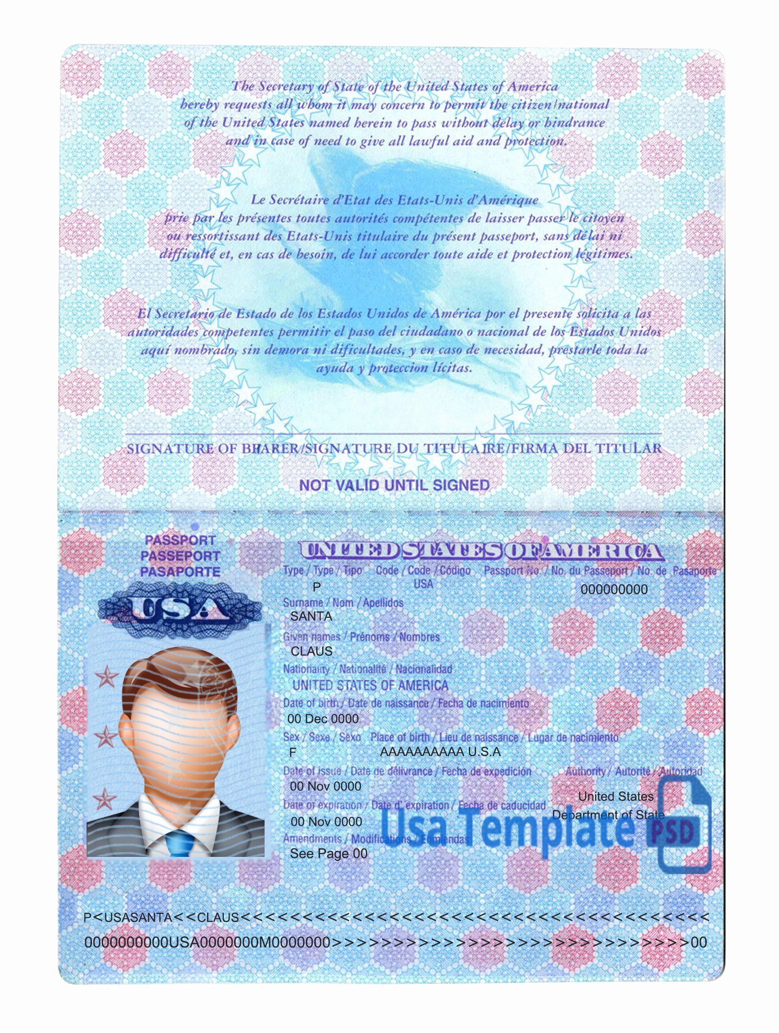Us Passport Template Psd Beautiful Usa Passport Template Psd Usa Template Psd