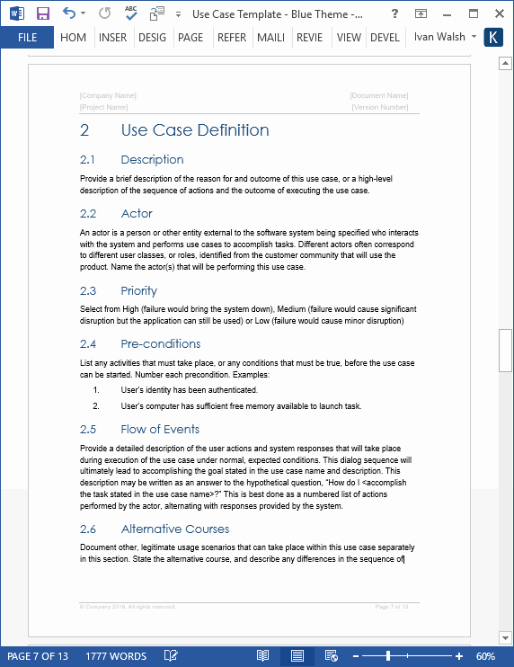 Use Case Documentation Template Awesome Use Case Template – Ms Word &amp; Visio Templates
