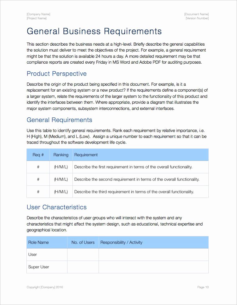 Use Case Documentation Template New Business Requirements Template Apple Iwork Pages Numbers