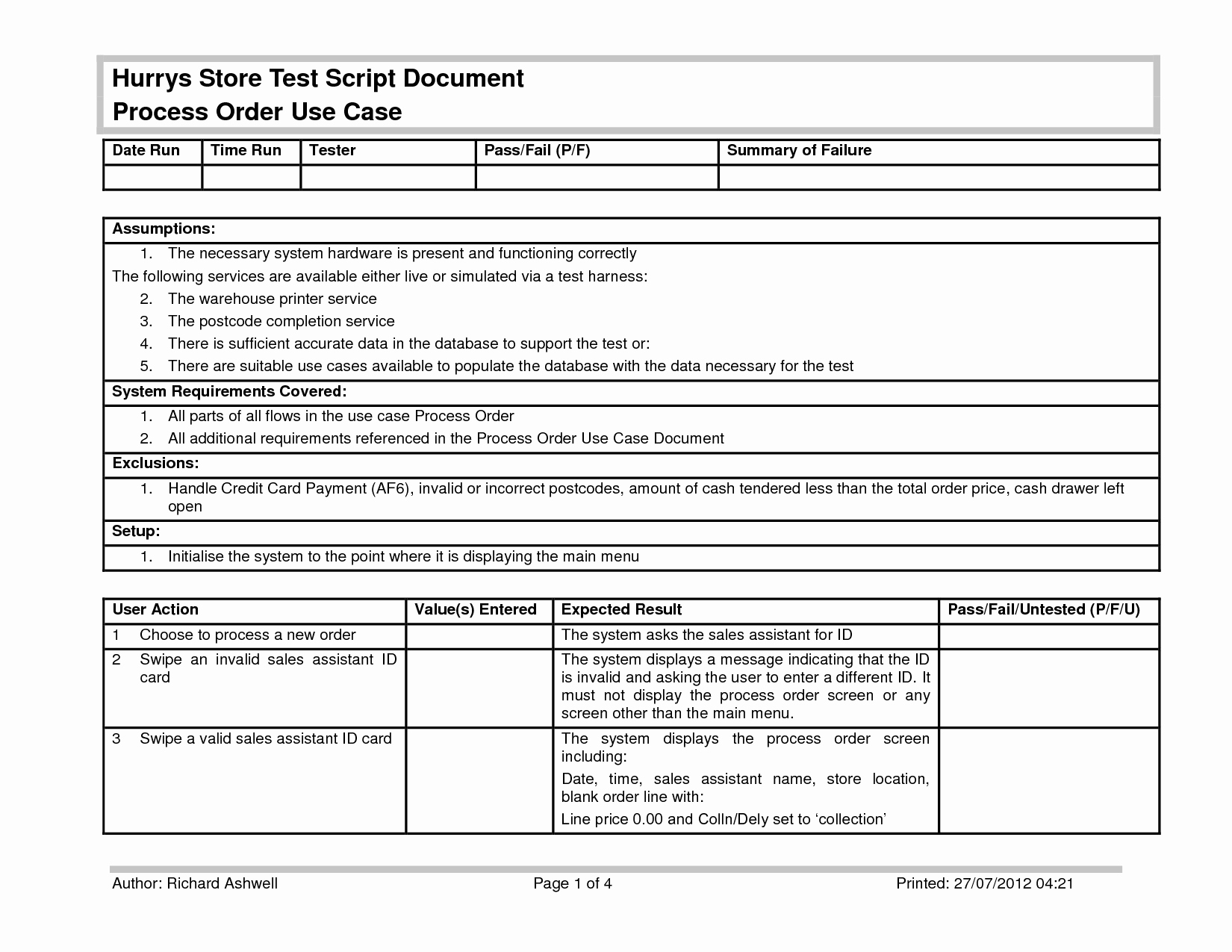 sample use case document template