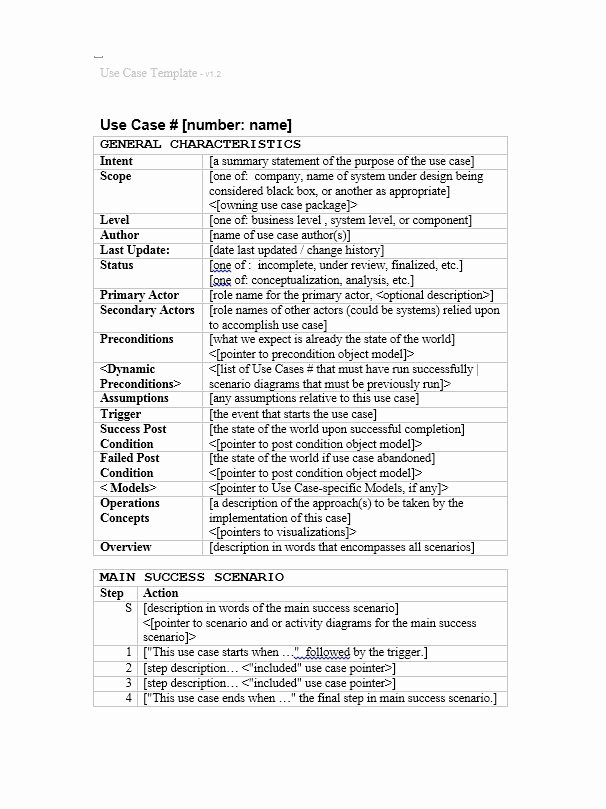 Use Case Template Examples New 40 Use Case Templates &amp; Examples Word Pdf Template Lab