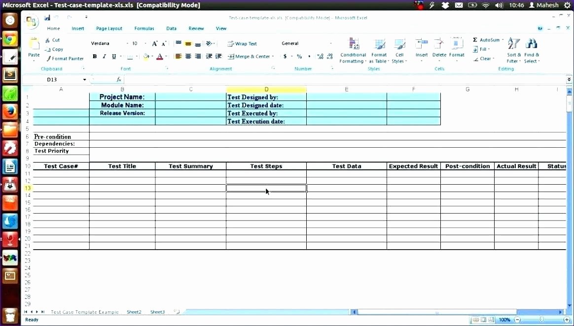 Use Case Template Excel Best Of Test Case Template Excel Test Script Template Excel Free