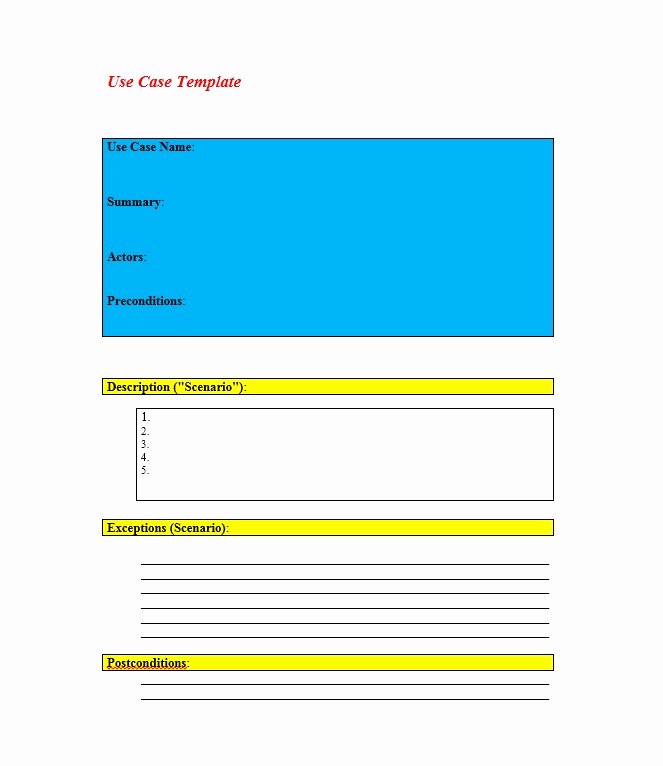 Use Cases Template Word Beautiful 40 Use Case Templates &amp; Examples Word Pdf Template Lab
