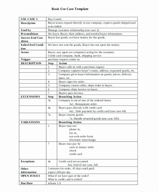 Use Cases Template Word Elegant Use Case Description Template Word – Rightarrow Template