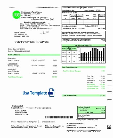 Utility Bill Template Pdf Lovely Utility Bill Template Excel Fake Editable Uk Free