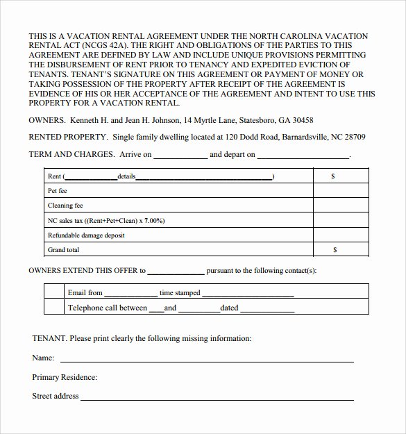 Vacation Rental Agreement Template Unique 9 Sample Vacation Rental Agreements