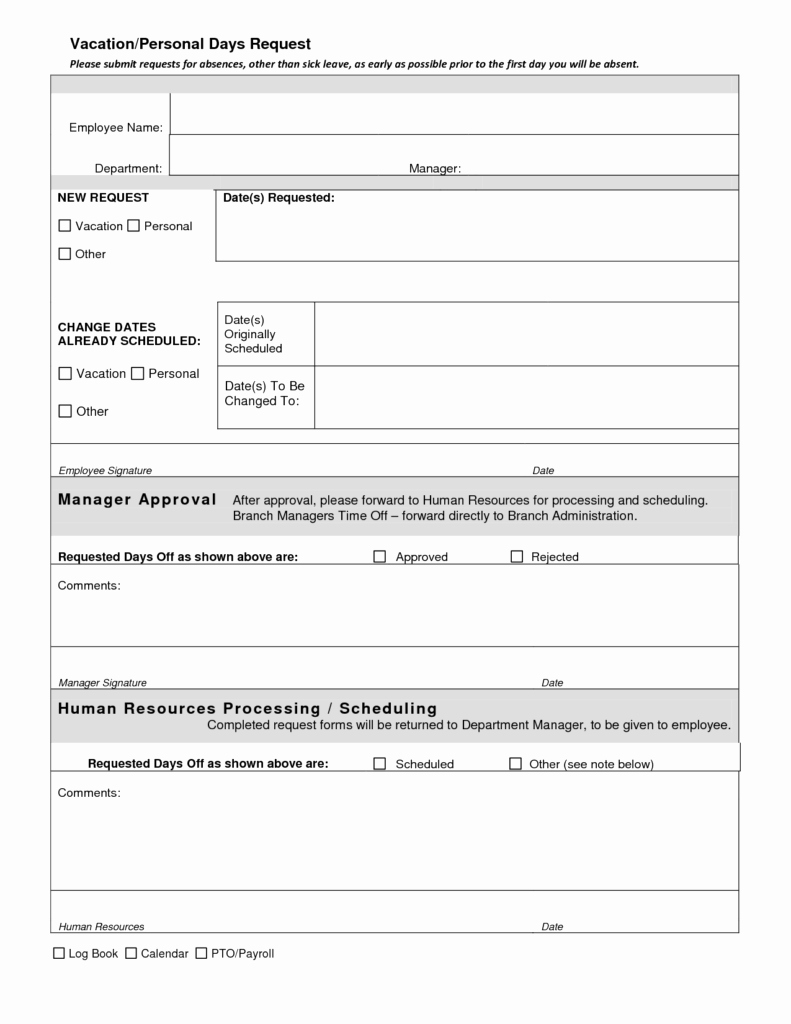 Vacation Request form Template Luxury 5 Employee Vacation Request form for Free Download