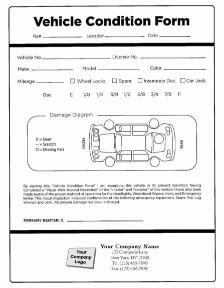 Vehicle Condition Report Template Awesome Vehicle Condition Report Templates