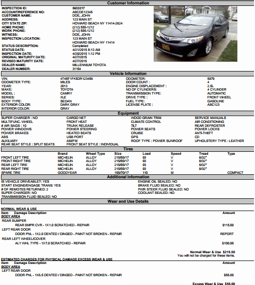 Vehicle Condition Report Template Inspirational 5 Vehicle Condition Reports Word Excel Templates