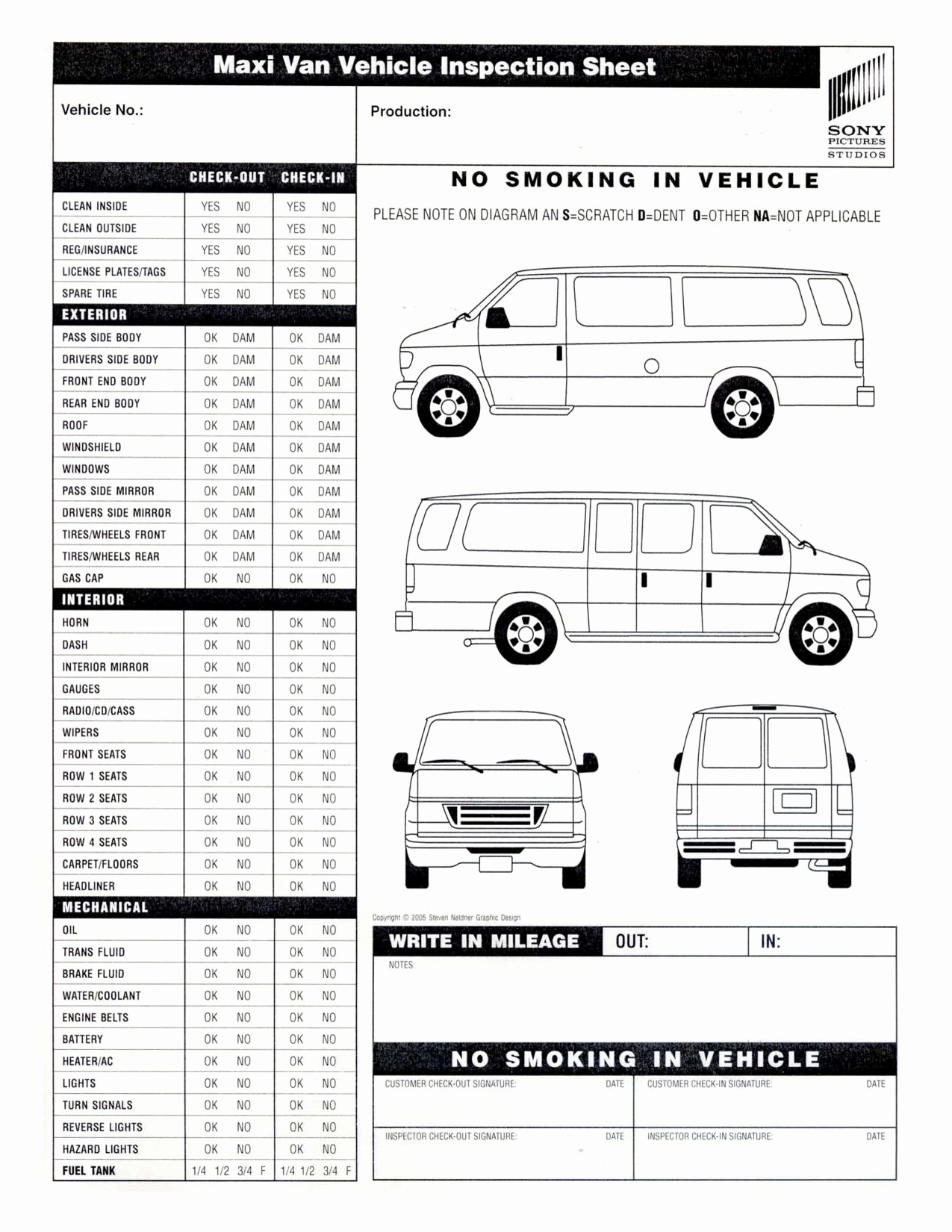 Vehicle Inspection form Template Lovely 9 Best Of Van Diagram Template Gmc Van Outline