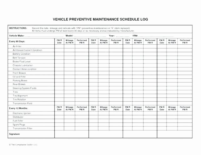 Vehicle Maintenance Schedule Template Elegant Car Maintenance Log Template Machine Schedule Excel – Teran