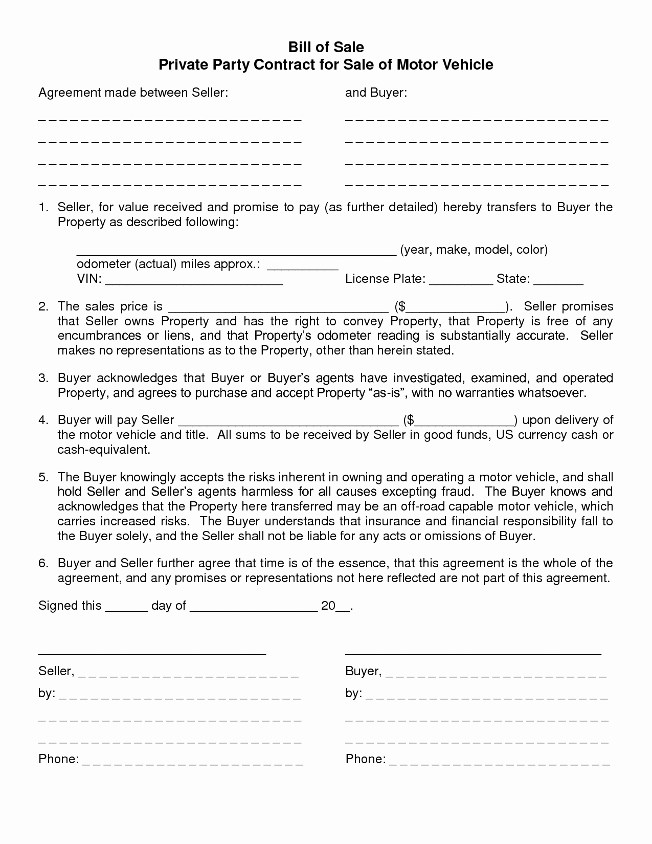 Vehicle Purchase Agreement Template Best Of Agreement Template Category Page 13 Efoza