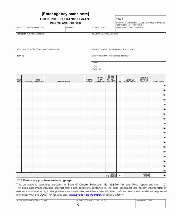Vehicle Purchase order Template Inspirational 16 Purchase order formats