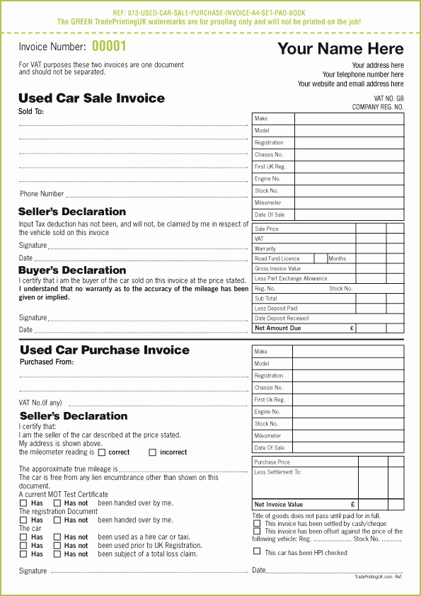 Vehicle Purchase order Template New Vehicle Appraisal Pad Templates Ncr Pad