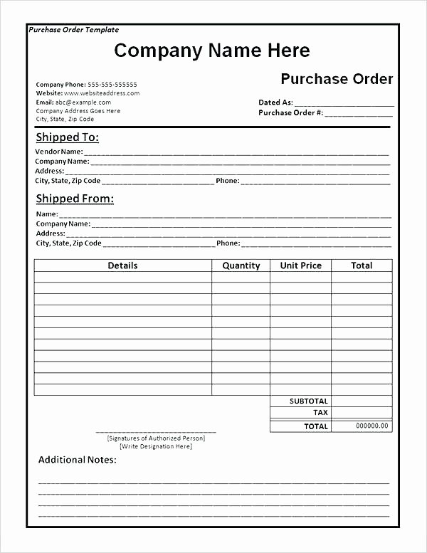 Vehicle Purchase order Template Unique Vehicle Purchase order Template
