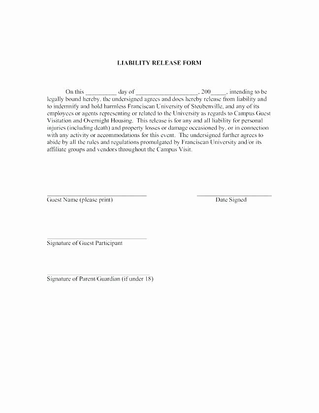 Vehicle Release form Template Lovely Sample Lien Release forms Template Car form Waiver