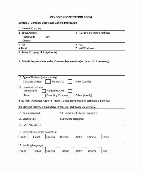 Vendor Application form Template Luxury Excel form Template 6 Free Excel Document Downloads