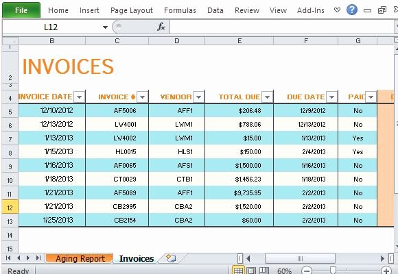 Vendor Management Excel Template Elegant Track Accounts Receivable with Invoice Aging Report