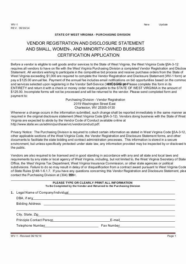 Vendor Registration form Template Fresh Vendor Application form