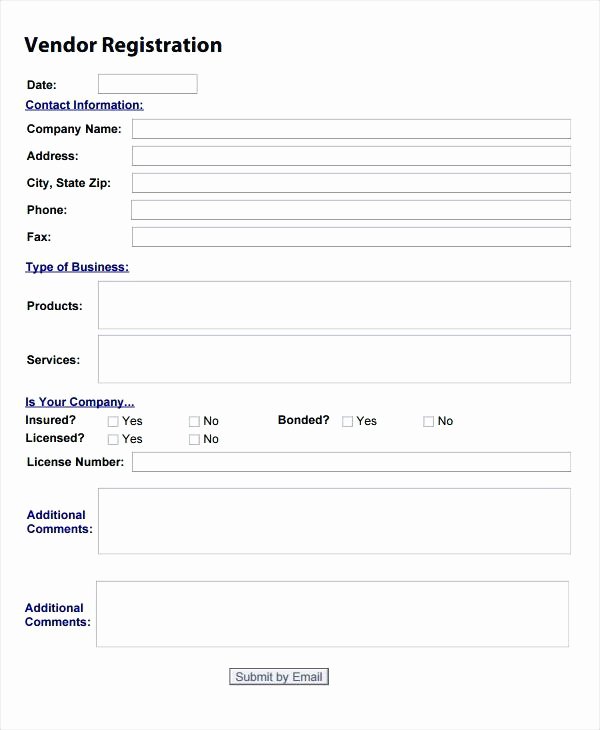 Vendor Registration form Template Luxury New Account Setup form Template Vendor Excel – Chaseevents