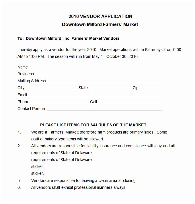 Vendor Registration form Template Luxury Vendor Application Template – 9 Free Word Pdf Documents