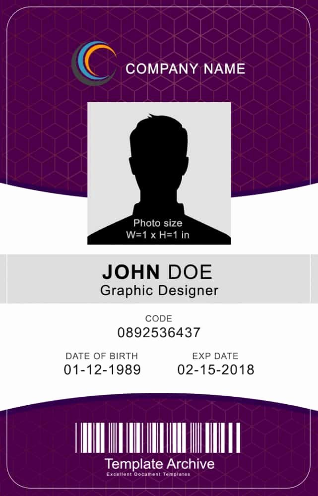 Vertical Name Badge Template Elegant 16 Id Badge &amp; Id Card Templates Free Template Archive