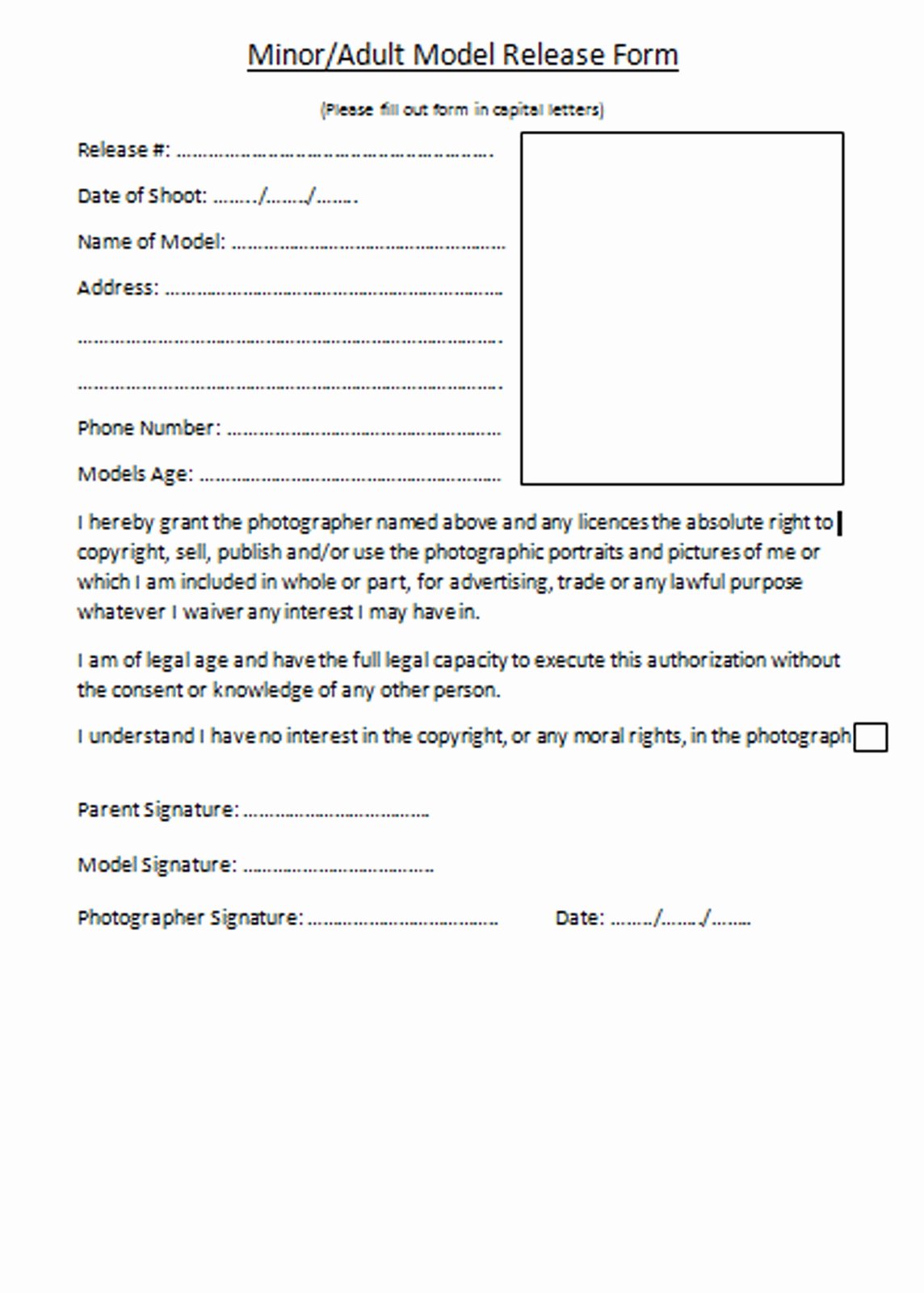 Video Release forms Template Luxury Preston College Copyright and Model Release form