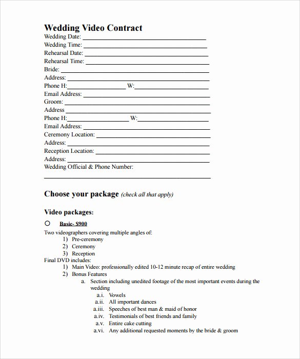 Videography Contract Template Free Awesome 9 Videography Contract Templates to Download for Free