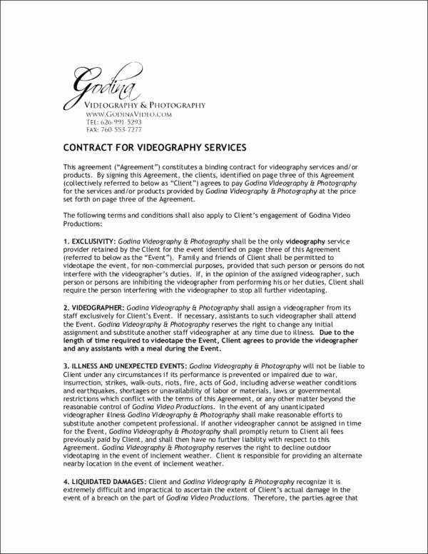 Videography Contract Template Free Elegant Guidelines for Writing Freelance Contracts