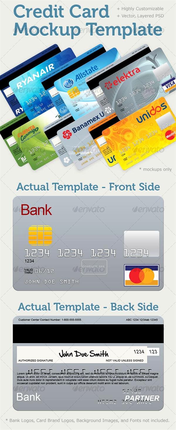 Visa Credit Card Template Inspirational 40 Free Credit Card Mockup Psd Templates Techclient