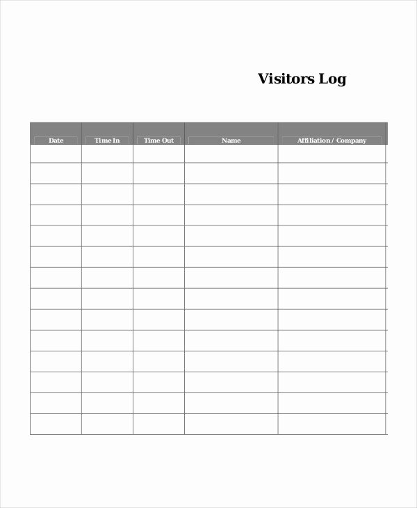 Visitor Log Book Template Best Of Log Book Template 7 Free Word Pdf Documents Download