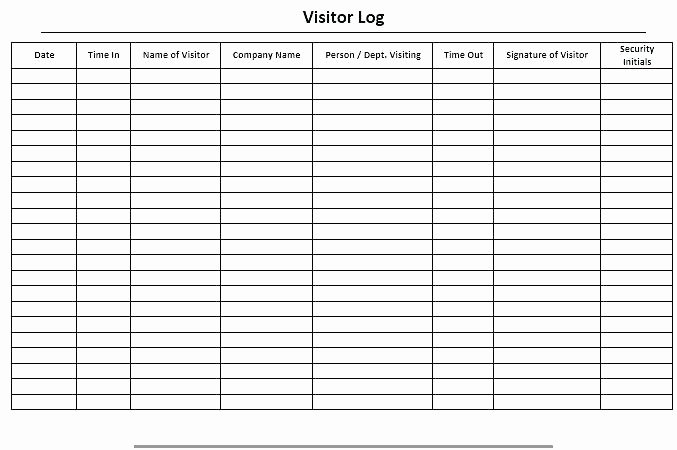 Visitor Log Book Template Best Of Visitor Sign In form Out Register Template Free Sheet