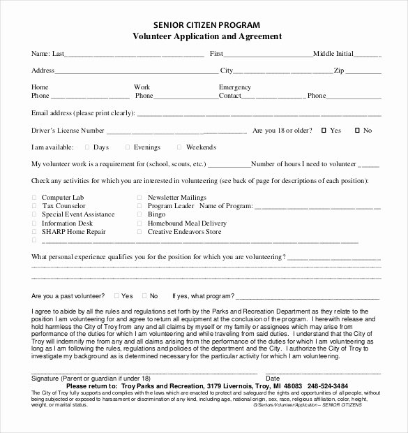 Volunteer Application form Template Awesome 10 Volunteer Application Templates Free Sample Example