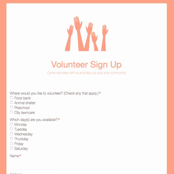 Volunteer Application form Template Lovely Volunteer Application Template Volunteer Application