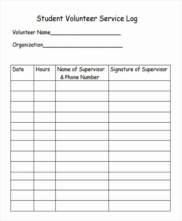 Volunteer Hour forms Template Beautiful 52 Printable Log Sheet Templates