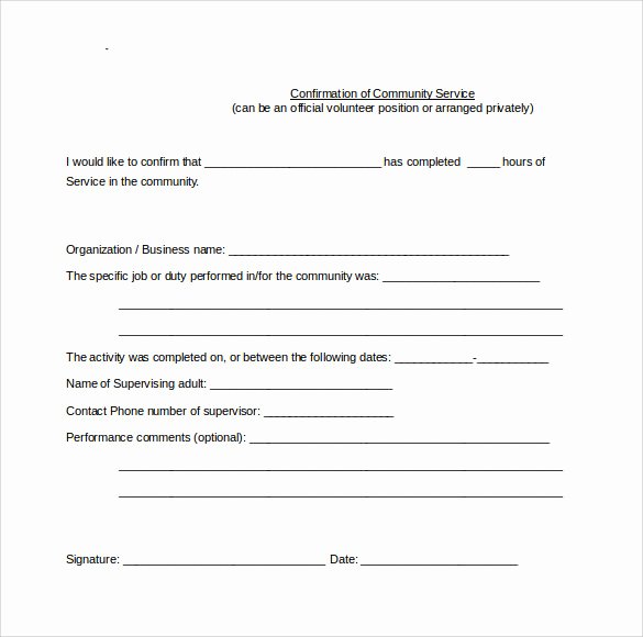 Volunteer Hour forms Template Beautiful Sample Service Hour form 13 Download Free Documents In