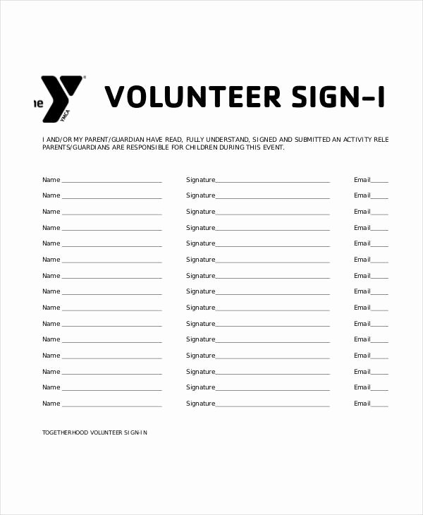 Volunteer Hours form Template Lovely Volunteer Sign In Sheet Templates 14 Free Pdf Documents