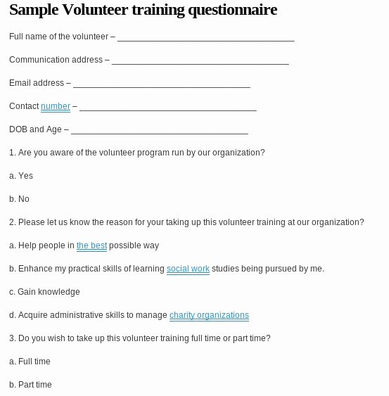 Volunteer Interest form Template Beautiful 12 Best Sample Questionnaires Images On Pinterest